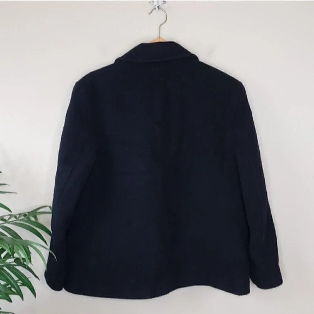 J. Crew | Black Wool Blend Pea Coat - Picture 4 of 4